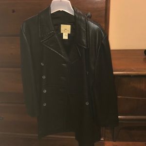 90s Leather trench coat